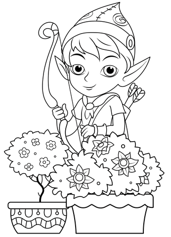 Elf Boy Coloring Page